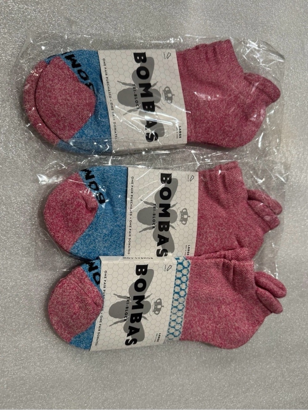 Bombas Pink and Blue No-Show Sock Set